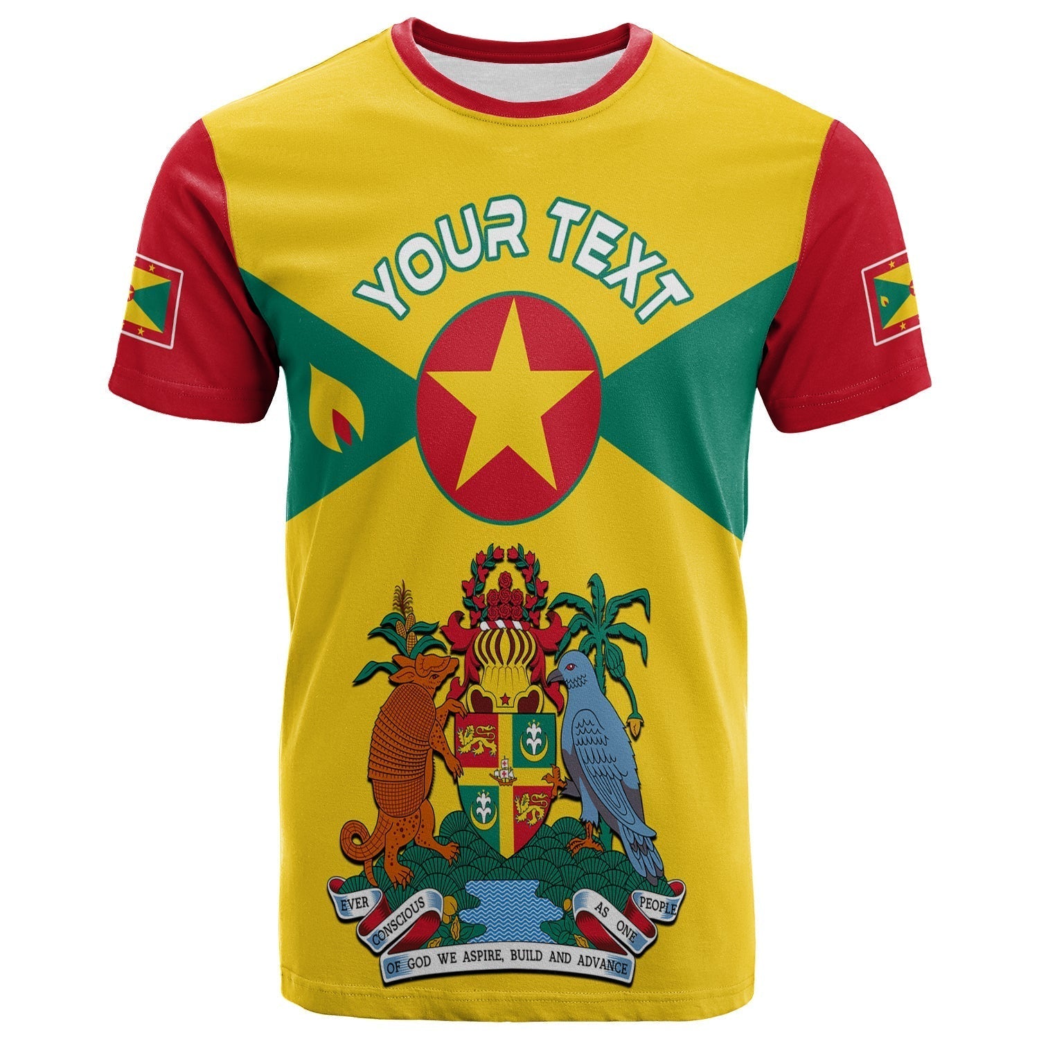 (Custom Personalised) Grenada T Shirt Power Grenada Mix Coat Of Arms