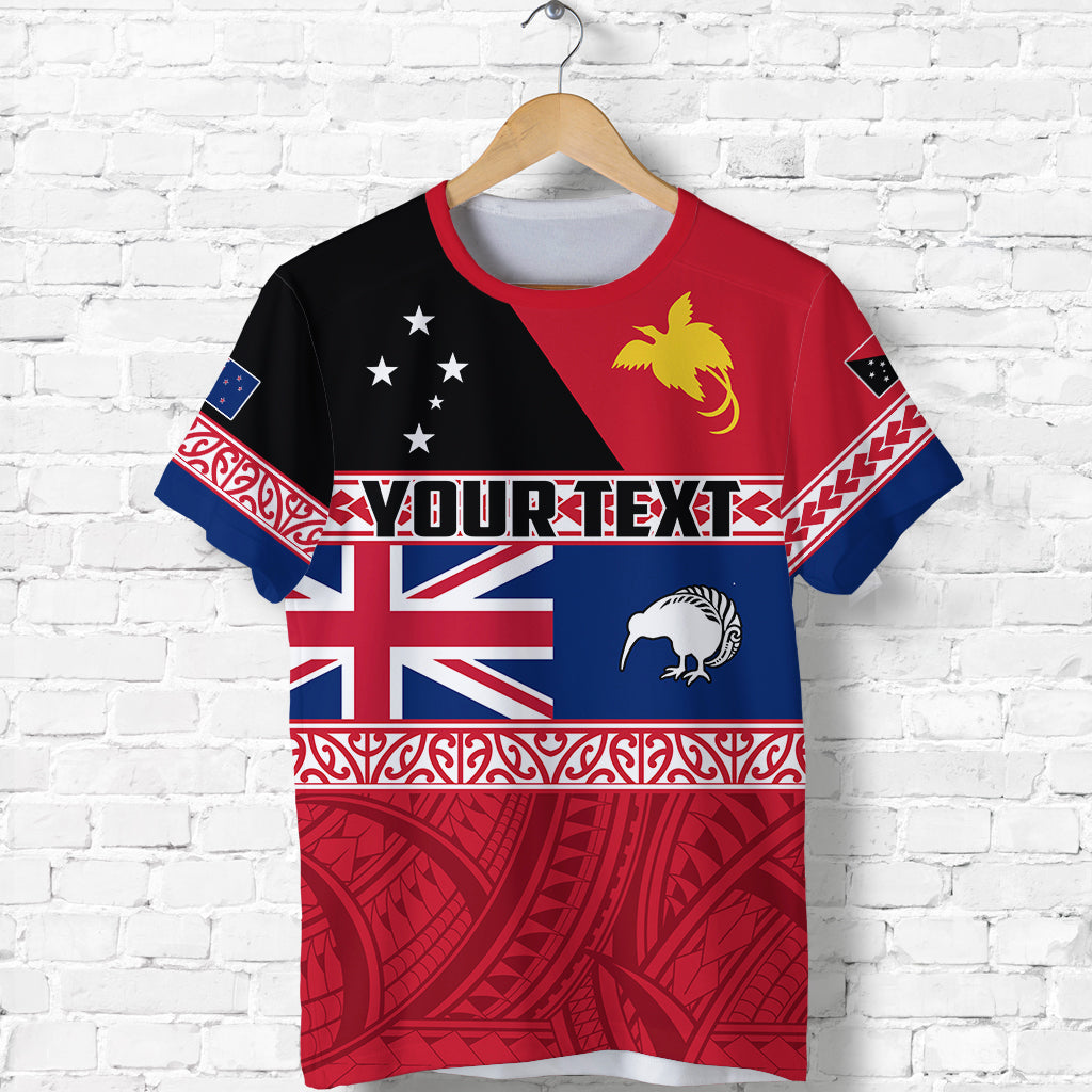 Custom Personalised Papua New Guinea And New Zealand T Shirt Polynesian Png And Nz