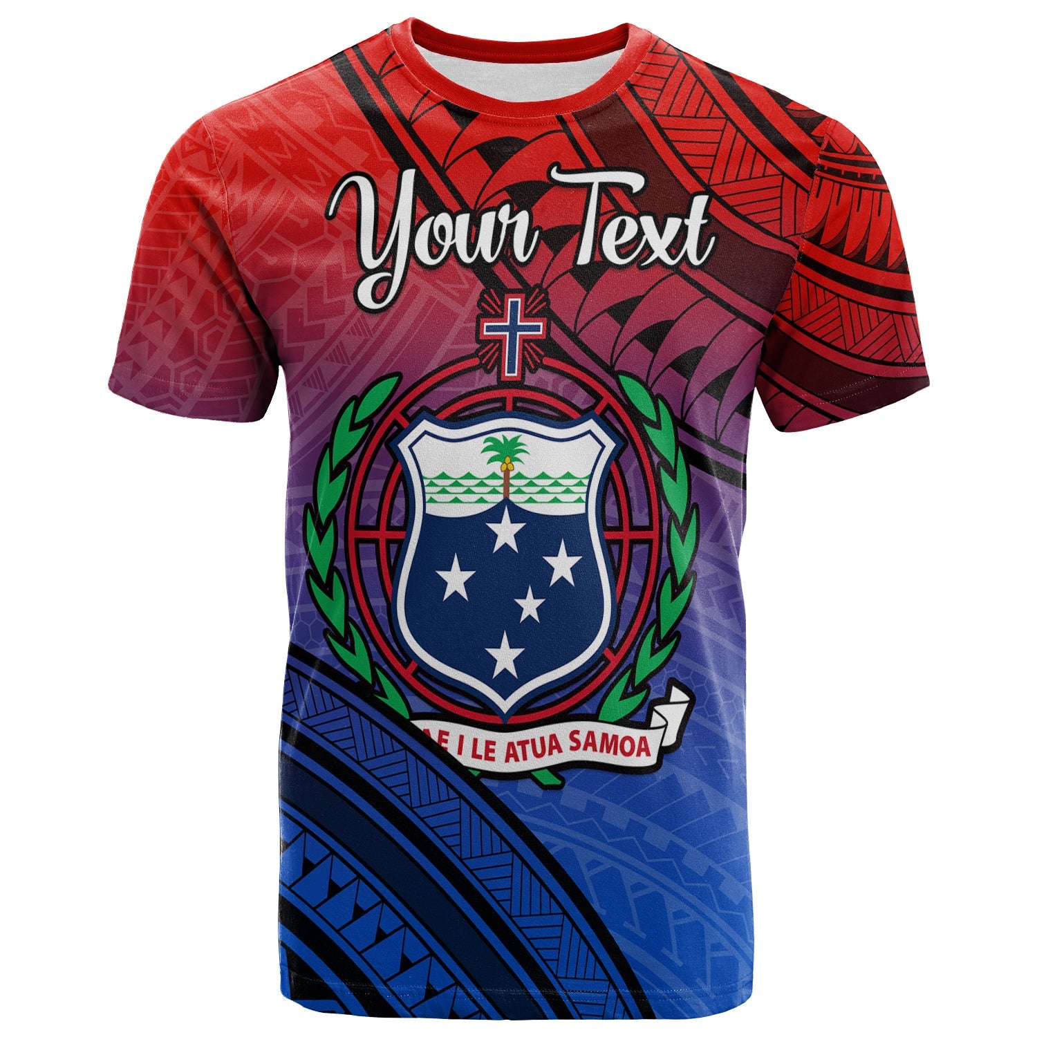 Custom Personalised Samoa T Shirt Style Gradient Sporty Original