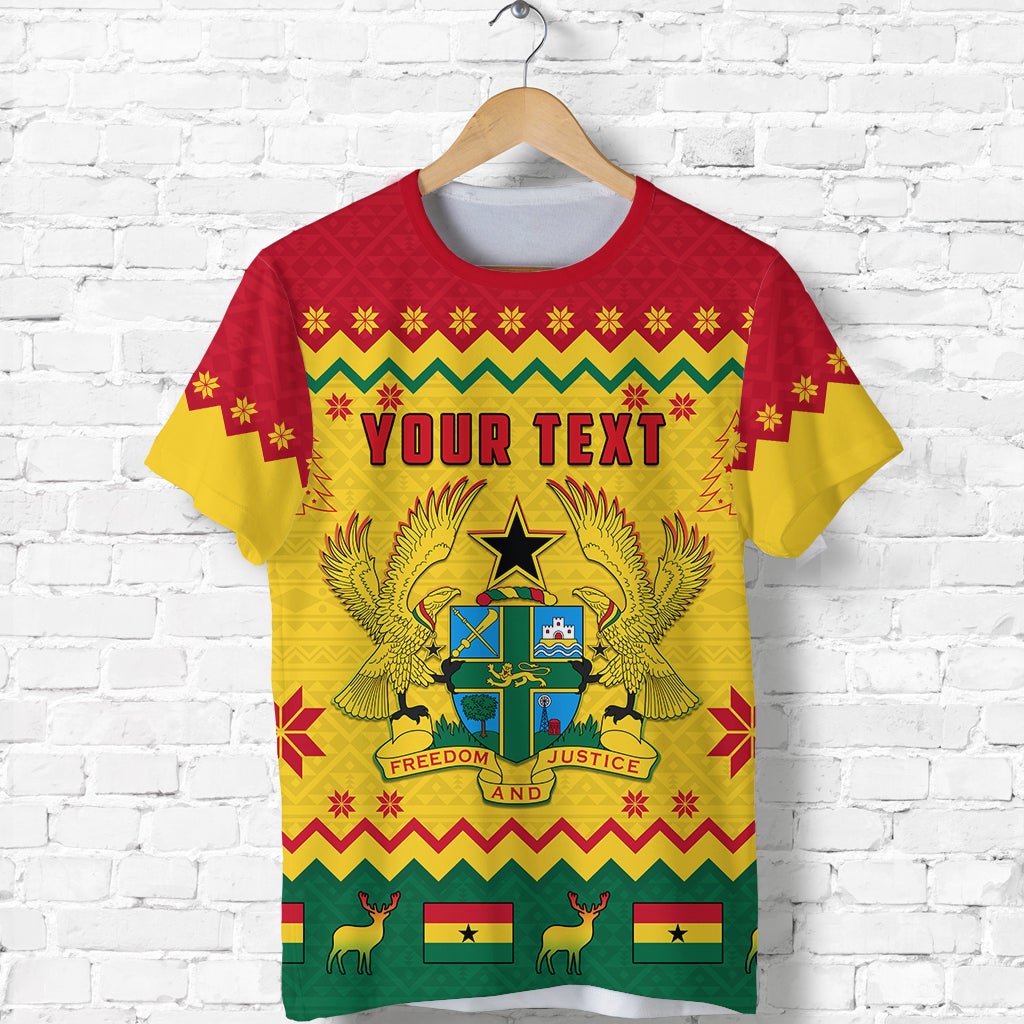 Custom Ghana Christmas T Shirt African Pattern