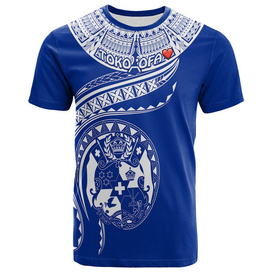 Toko ’Ofa Tonga Polynesian T - Shirt - Tonga Waves Blue 02