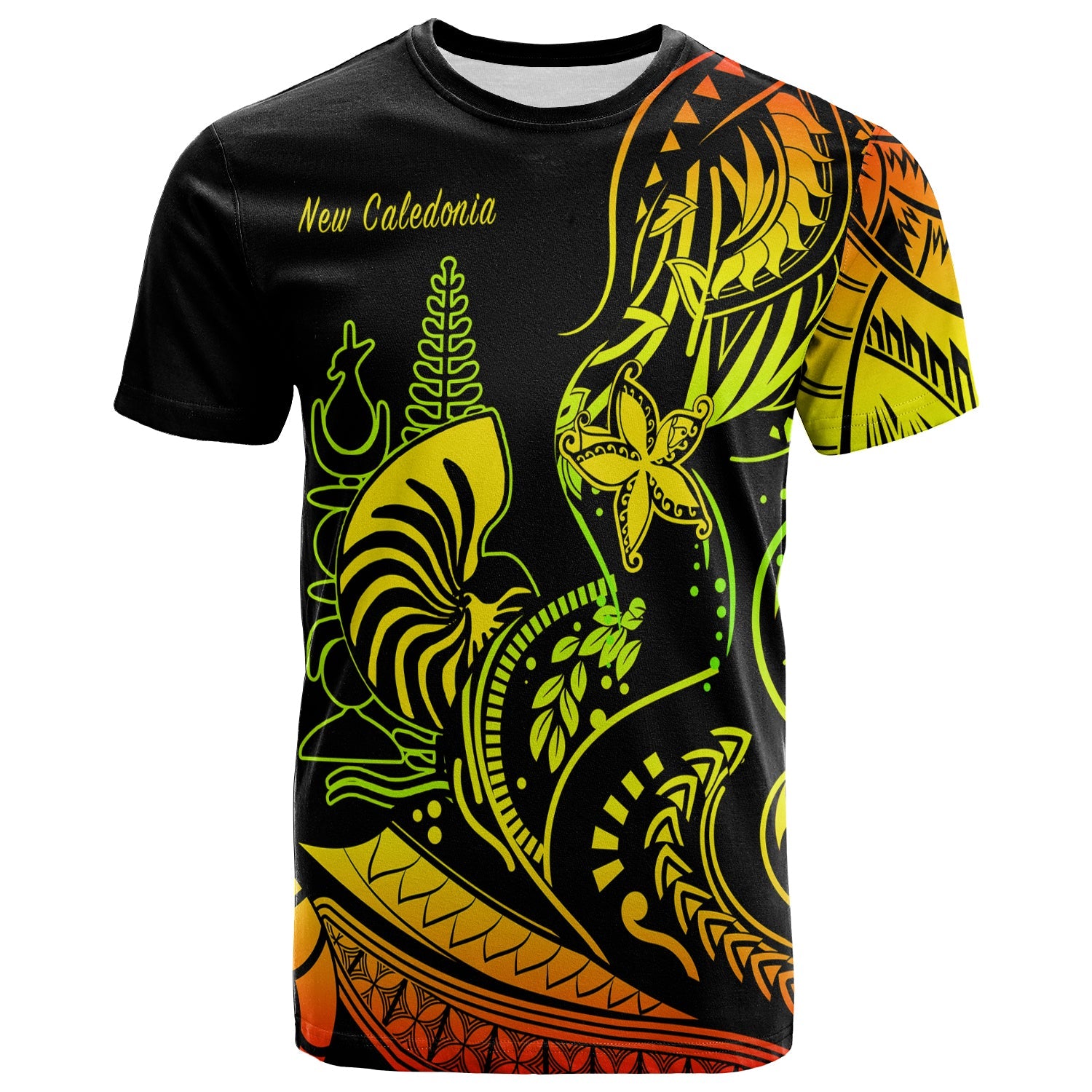 New Caledonia T Shirt Emblem Nautilus Shell Version Reggae