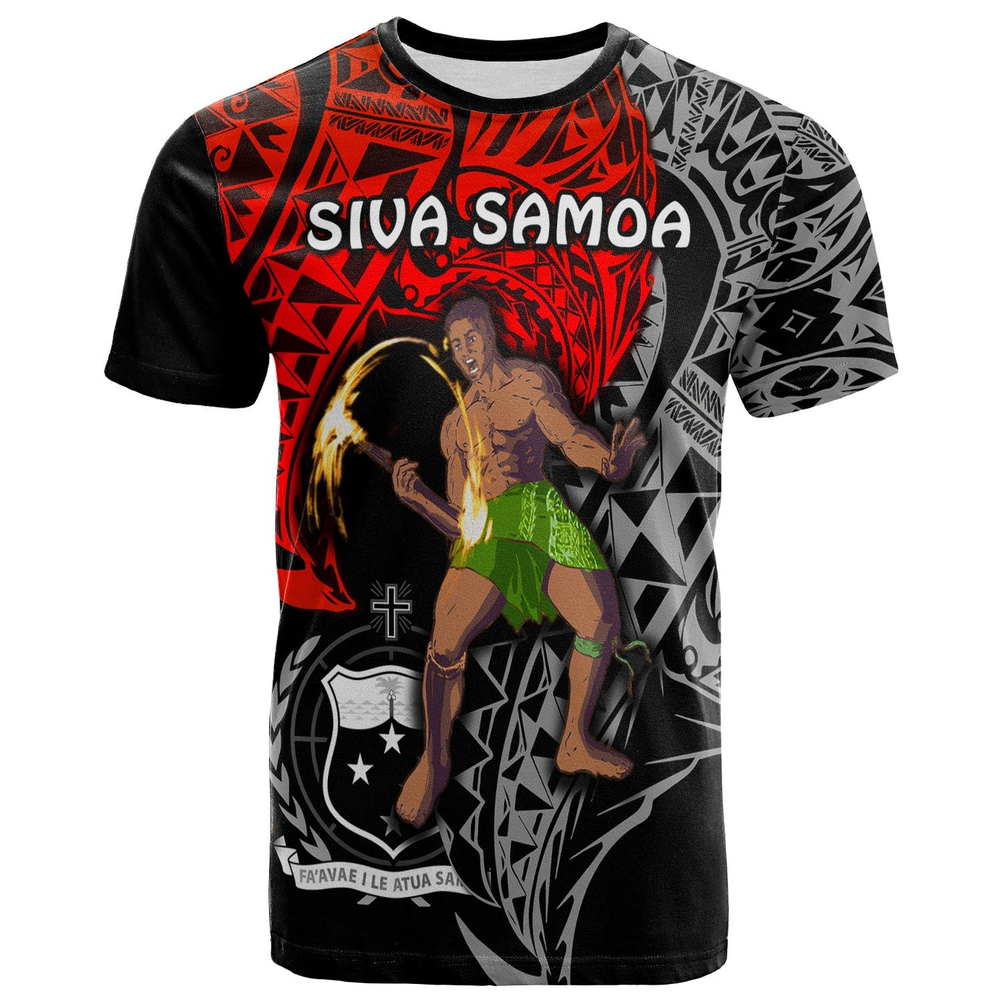 Siva Samoa T Shirt Samoan Dance Mix Red Polynesian