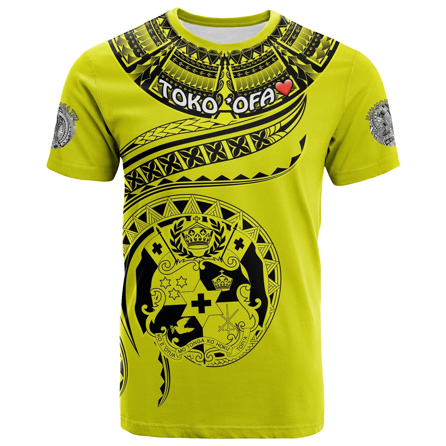 Toko ’Ofa Tonga Polynesian T - Shirt - Tonga Waves Mix Logo Yellow