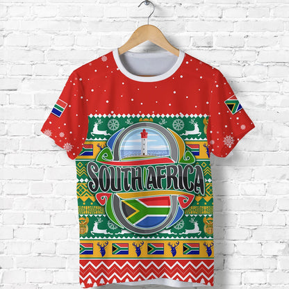 Custom South Africa Christmas T Shirt African Springbok