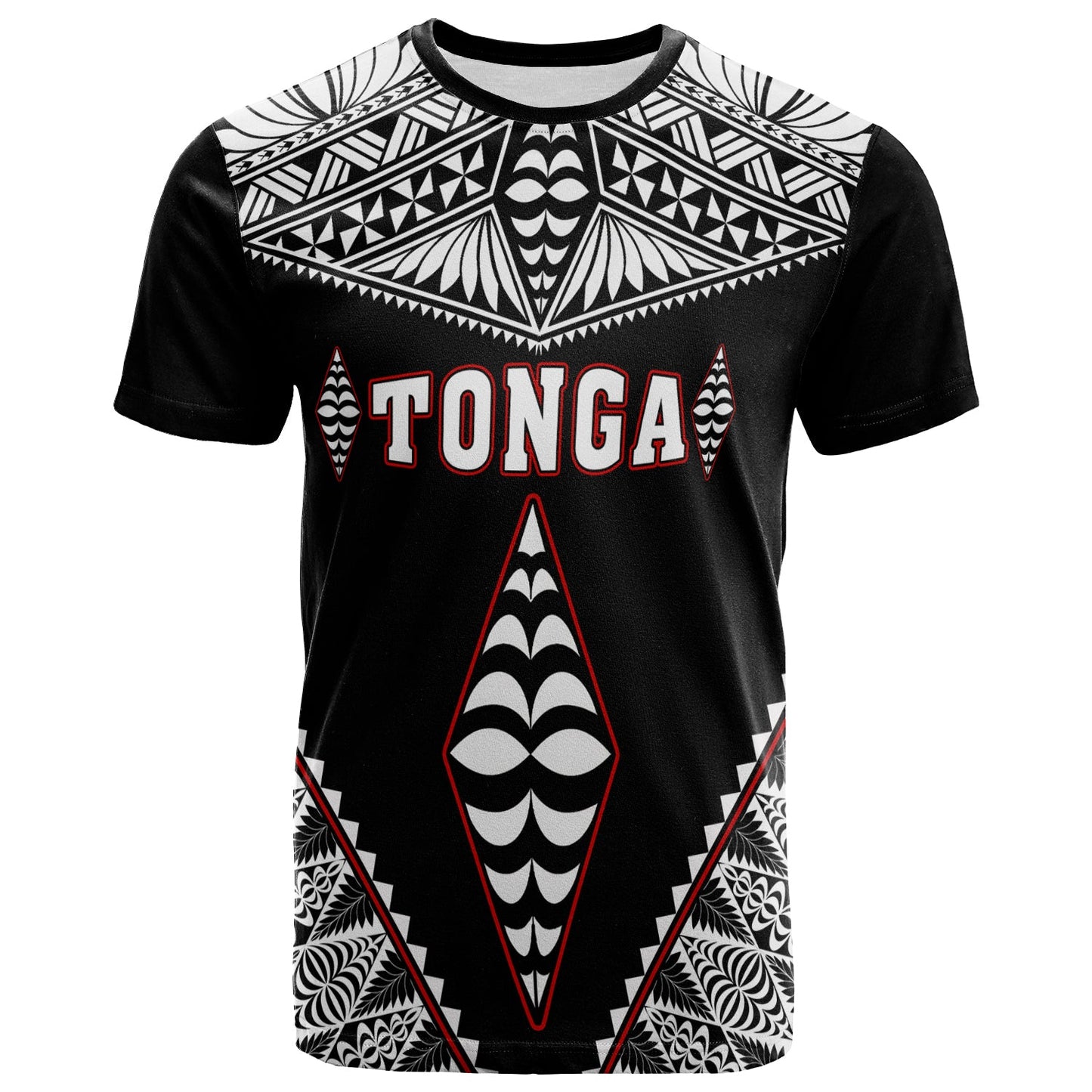Tonga T Shirt Tongan Kupesi Pattern