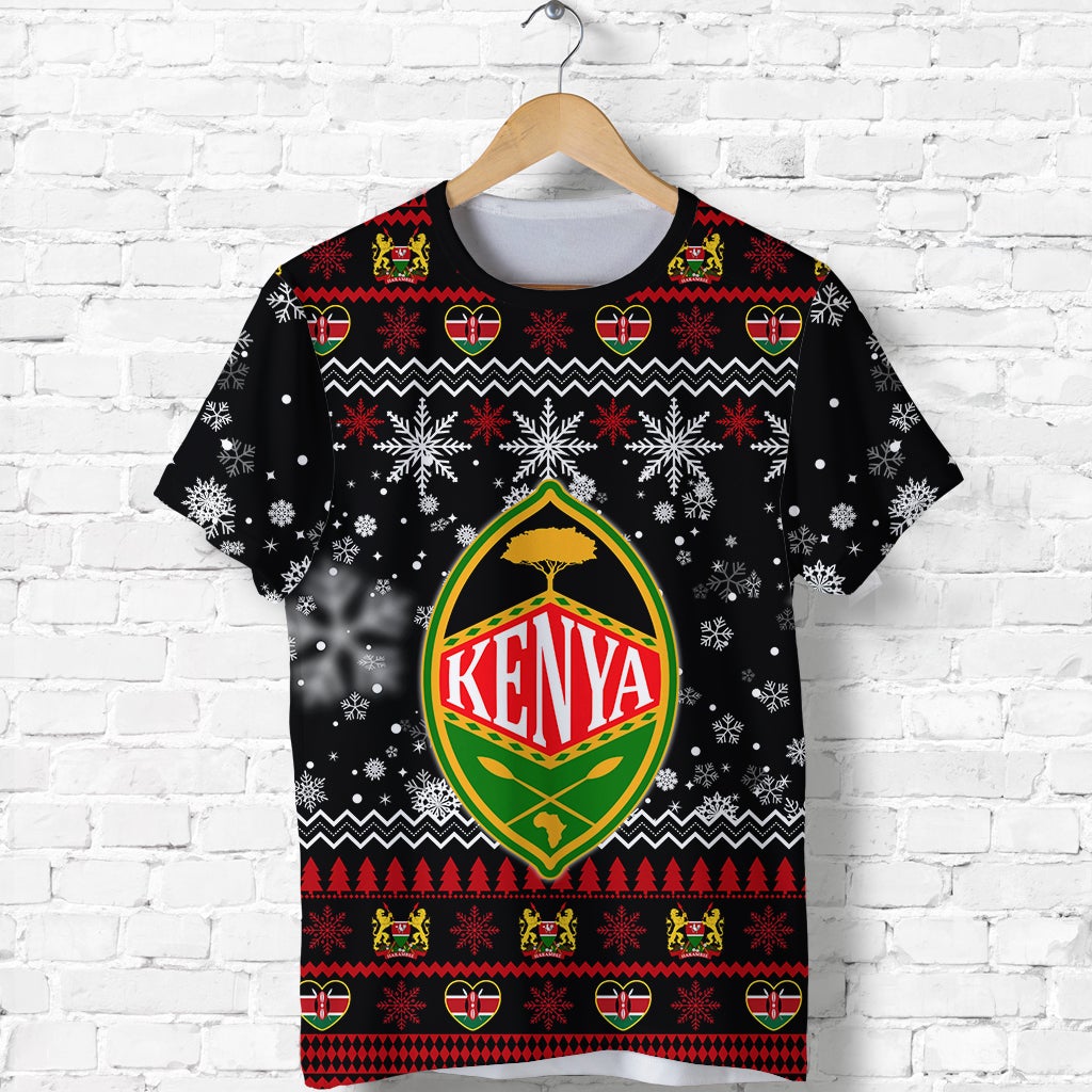 Kenya Christmas T Shirt Shield Mix African Pattern