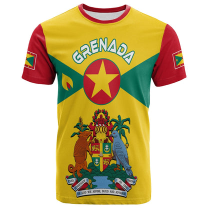 Grenada T Shirt Power Grenada Mix Coat of Arms