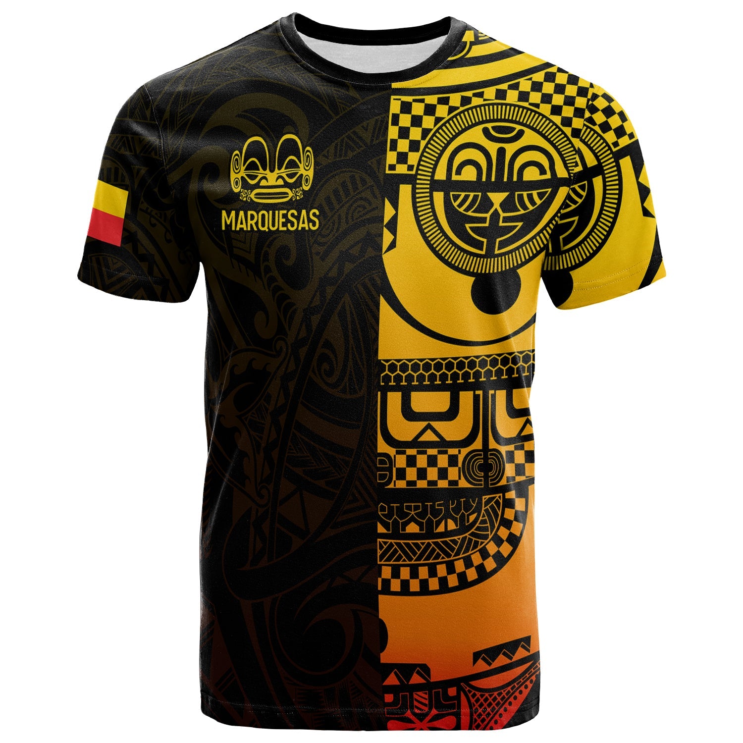 Marquesas Islands Tiki T Shirt Gradient Marquesan Tattoo