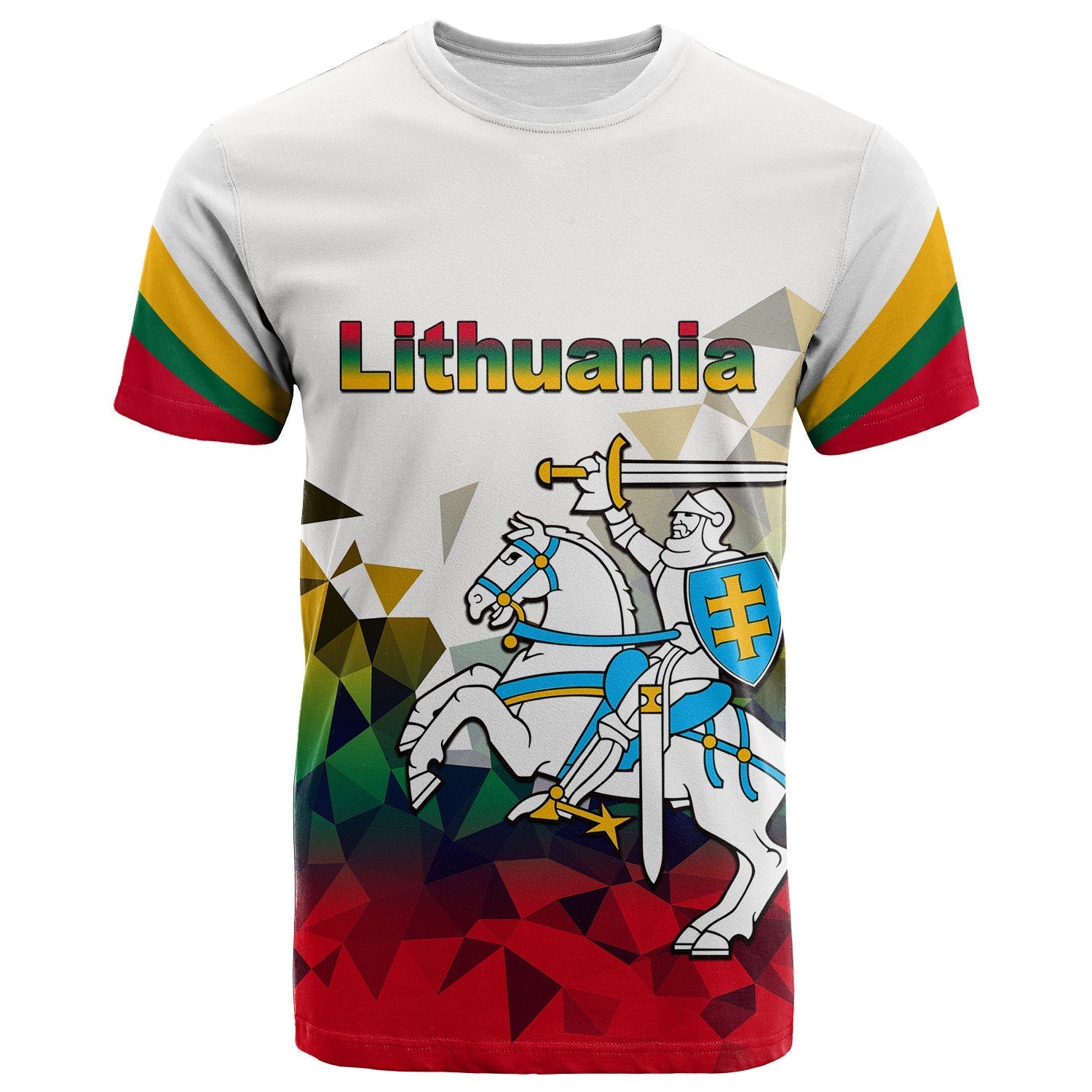 Custom Lithuania T Shirt Polygonal Template Style