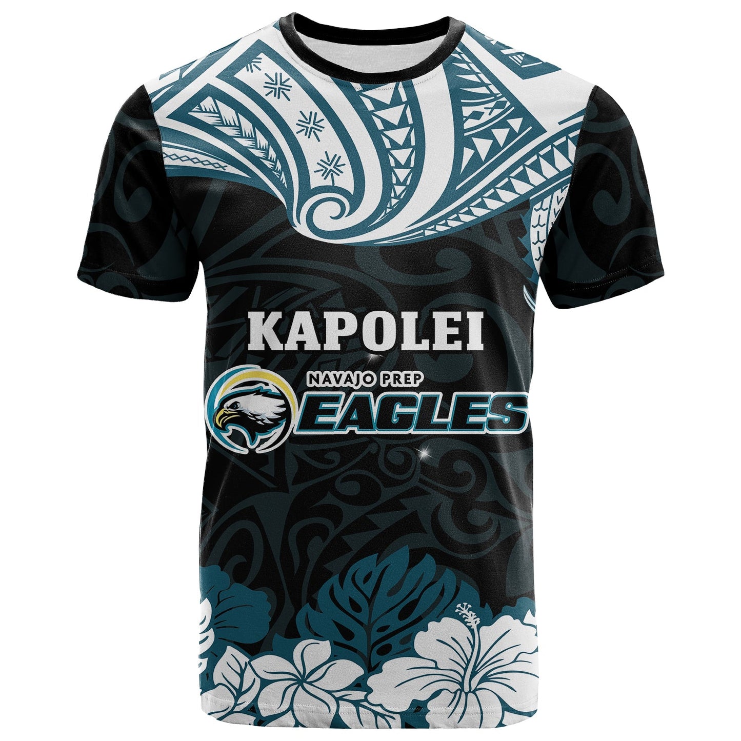  Dishaundre Hawaii Kapolei High School T-shirt Kapolei High School Hibicus Flower and Polynesian Pattern