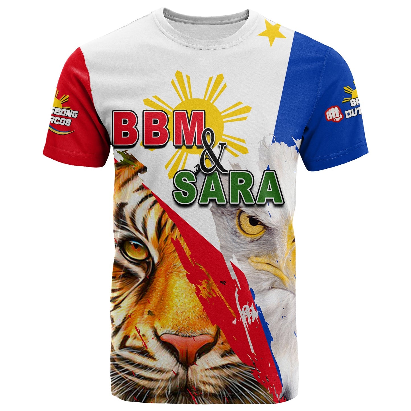 Custom Personalised Philippines T Shirt Bbm And Sara Tiger - Eagles