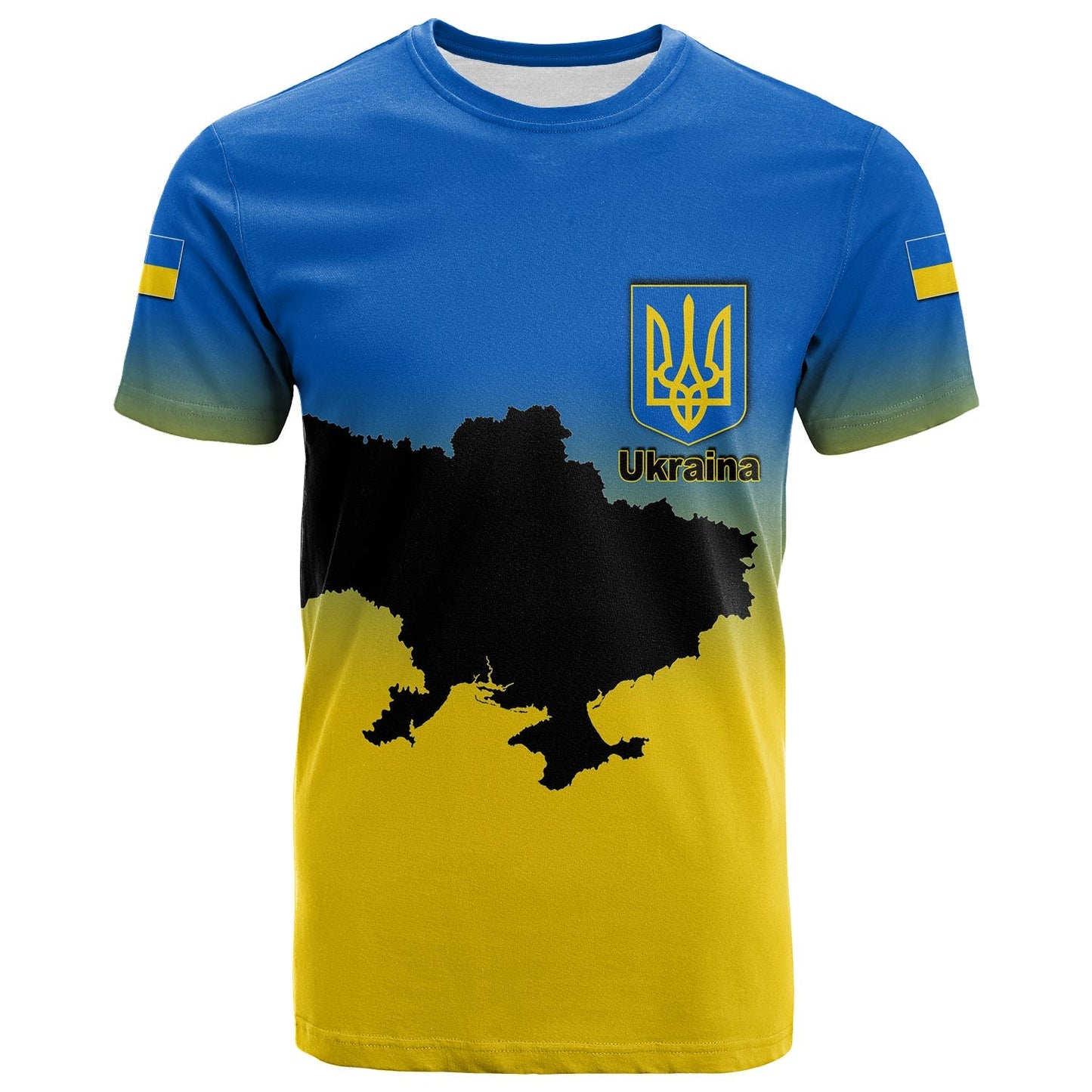 Custom Ukraine T Shirt With Map Stand With Ukraine