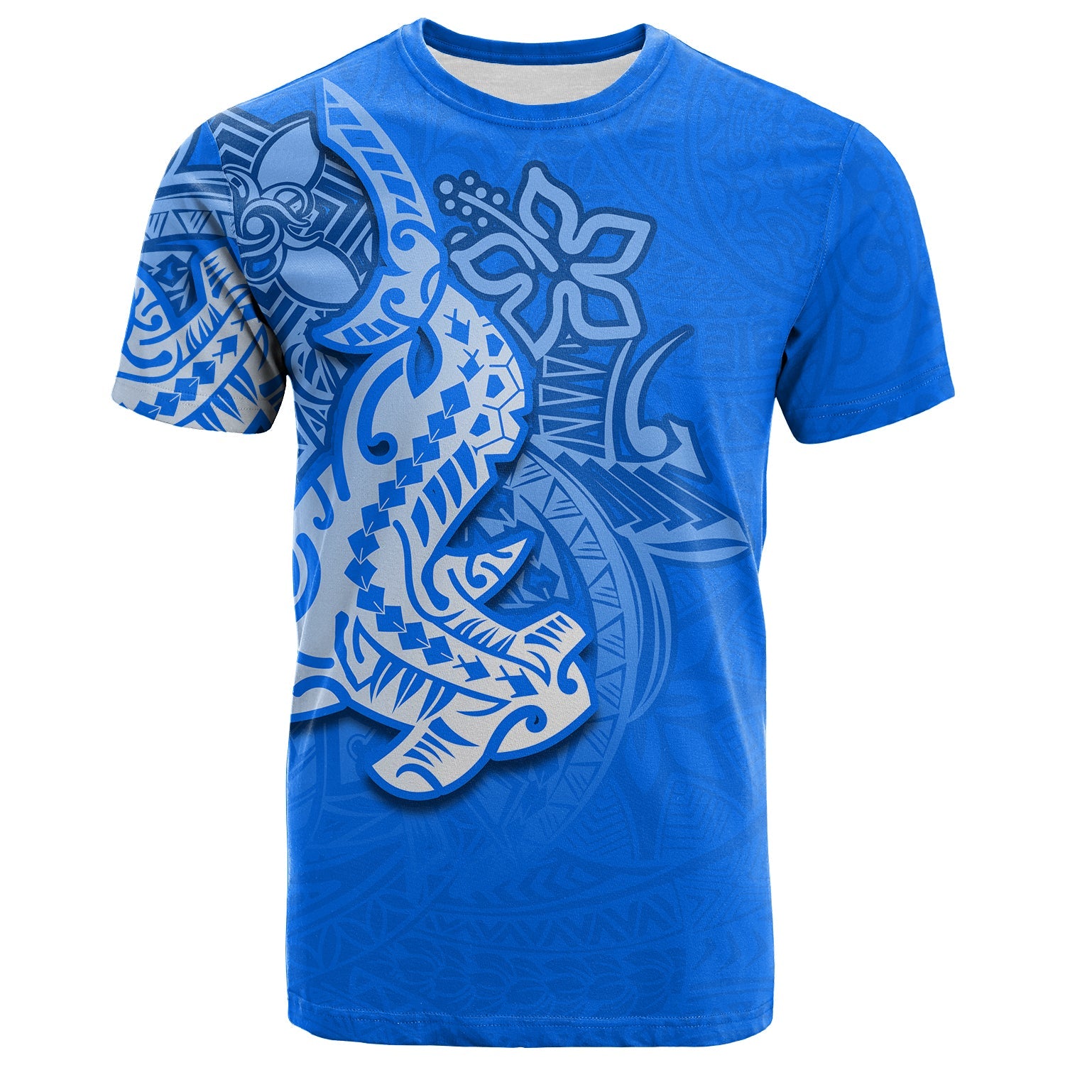 Hammerhead shark T Shirt Polynesian Blue Style
