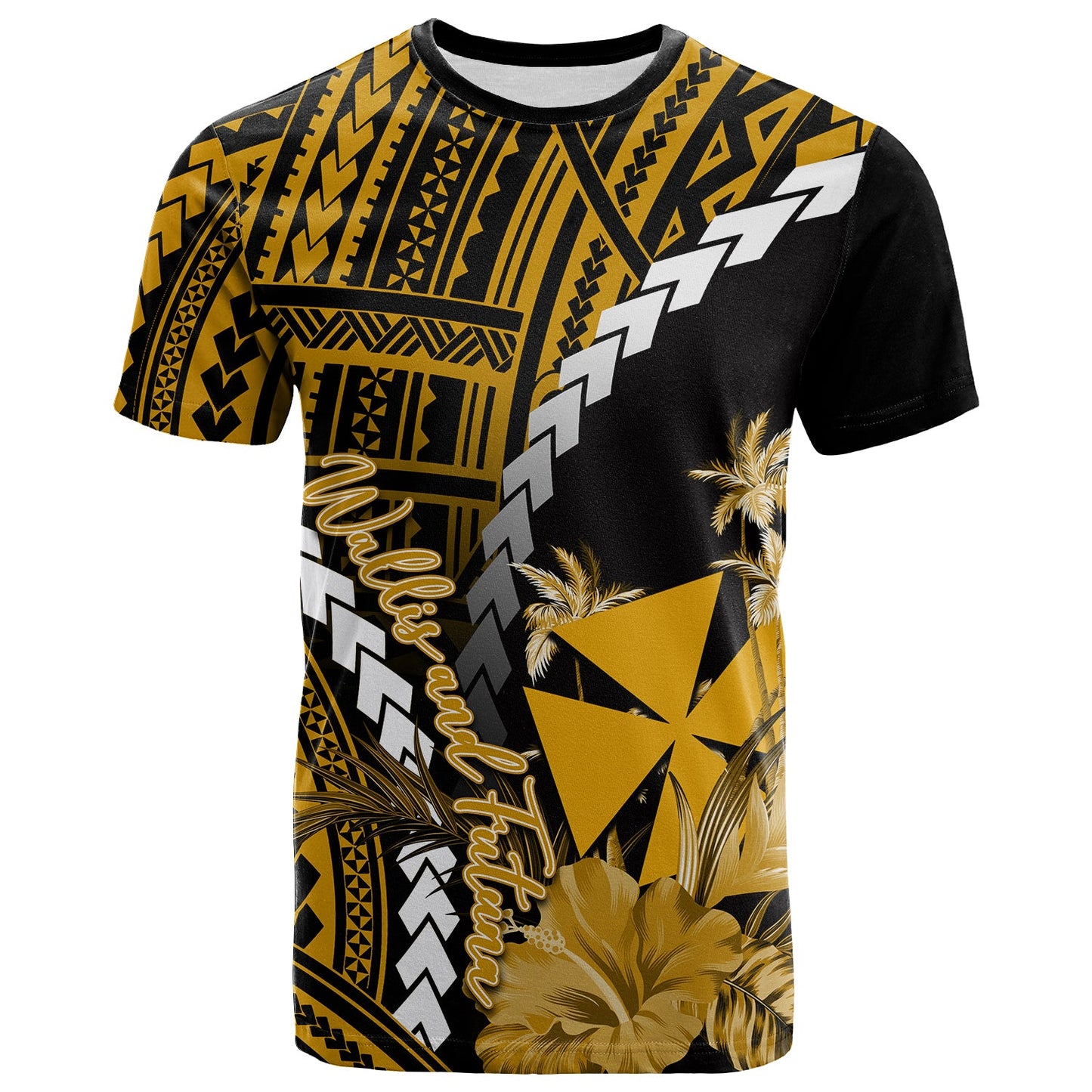  Wallis and Futuna T Shirt Polynesian Style Gold Color