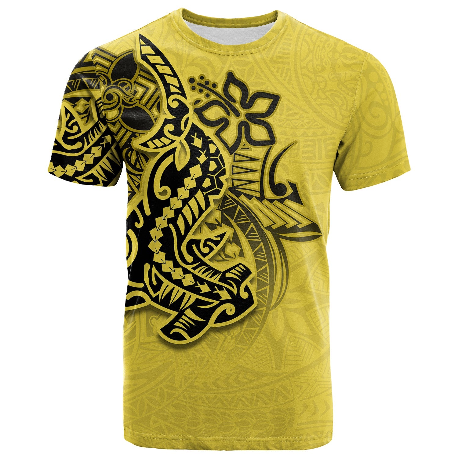 Hammerhead shark T Shirt Polynesian Yellow Style