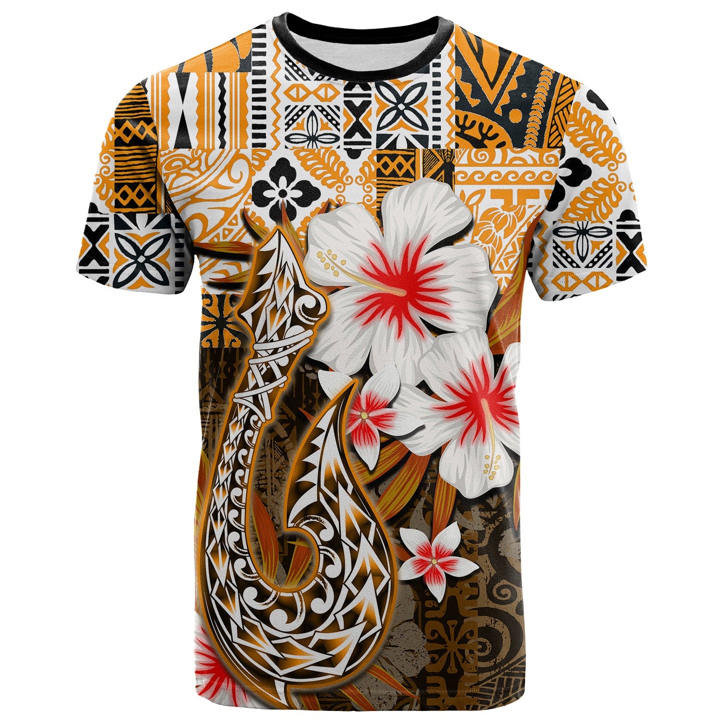 Hawaii Fish Hook T Shirt Orange Style
