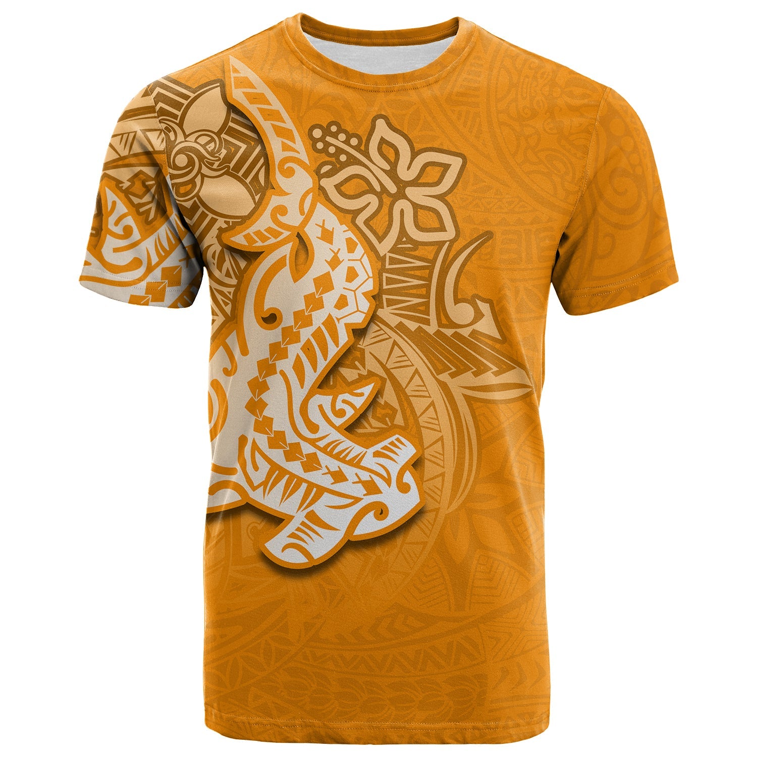 Hammerhead shark T Shirt Polynesian Orange Style
