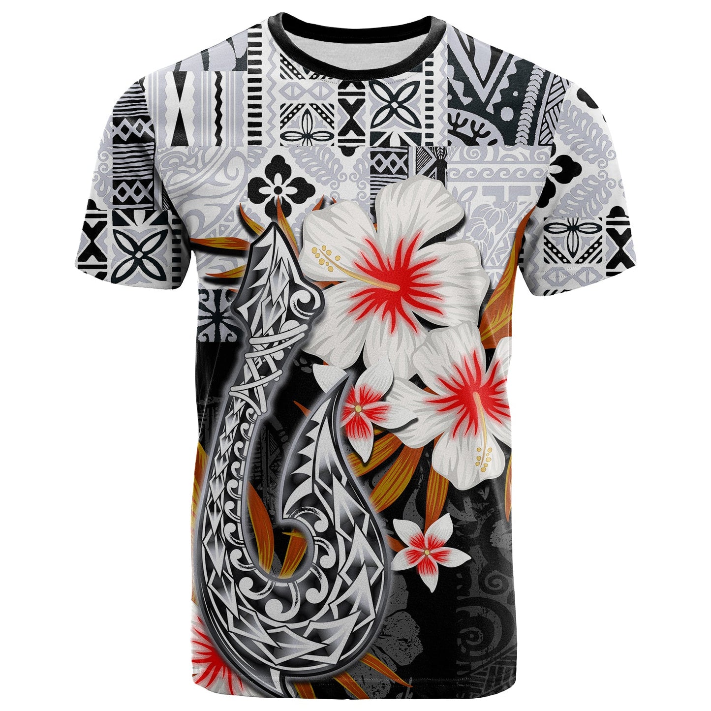 Hawaii Fish Hook T Shirt Black Style