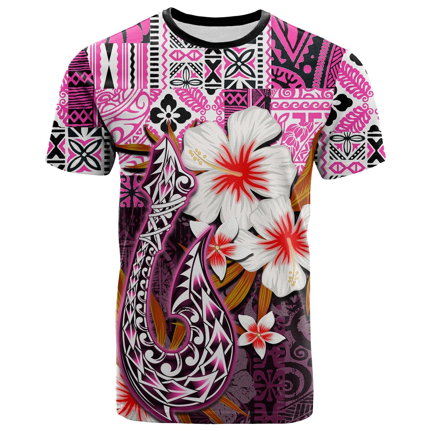 Hawaii Fish Hook T Shirt Pink Style