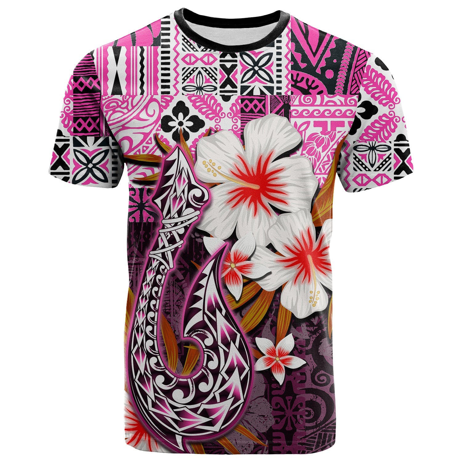 Hawaii Fish Hook T Shirt Pink Style