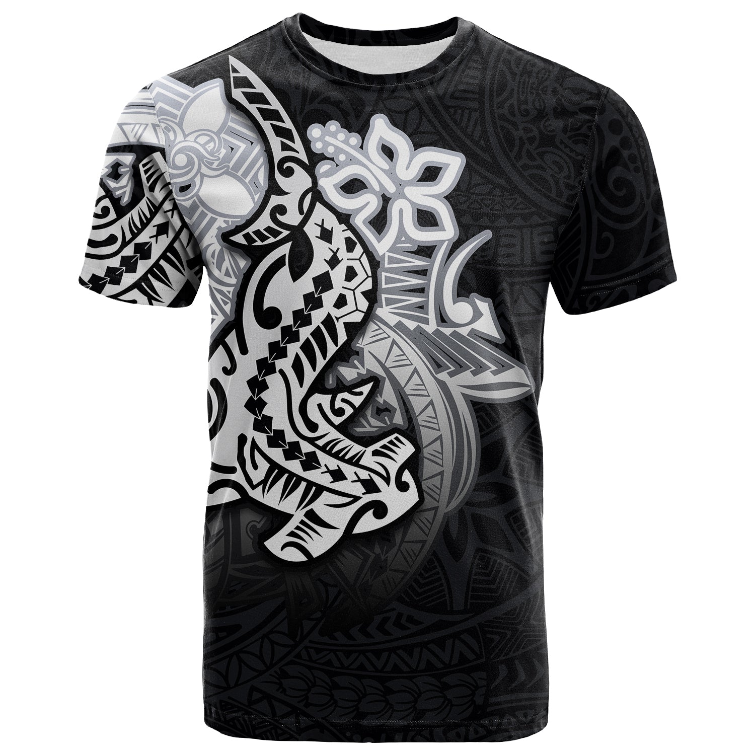 Hammerhead shark T Shirt Polynesian Black Style