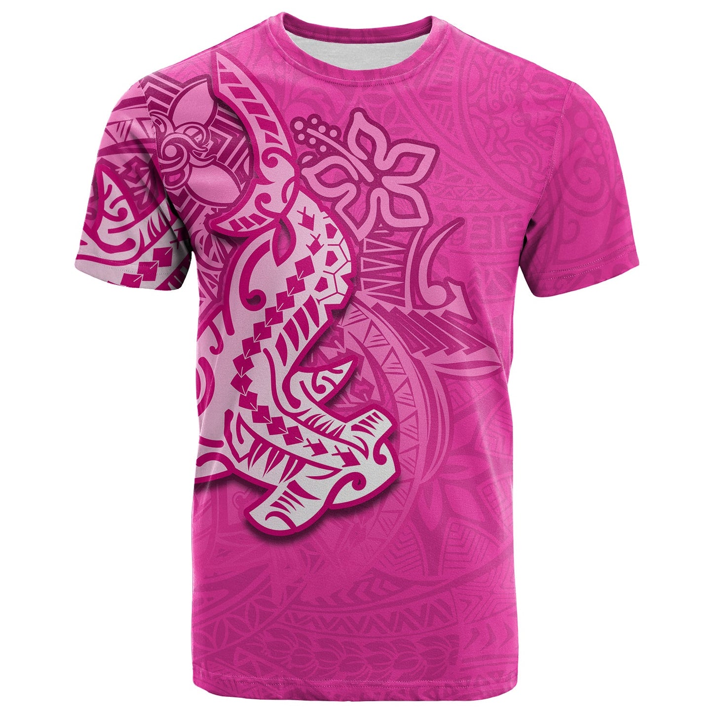 Hammerhead Shark T Shirt Polynesian Pink Style