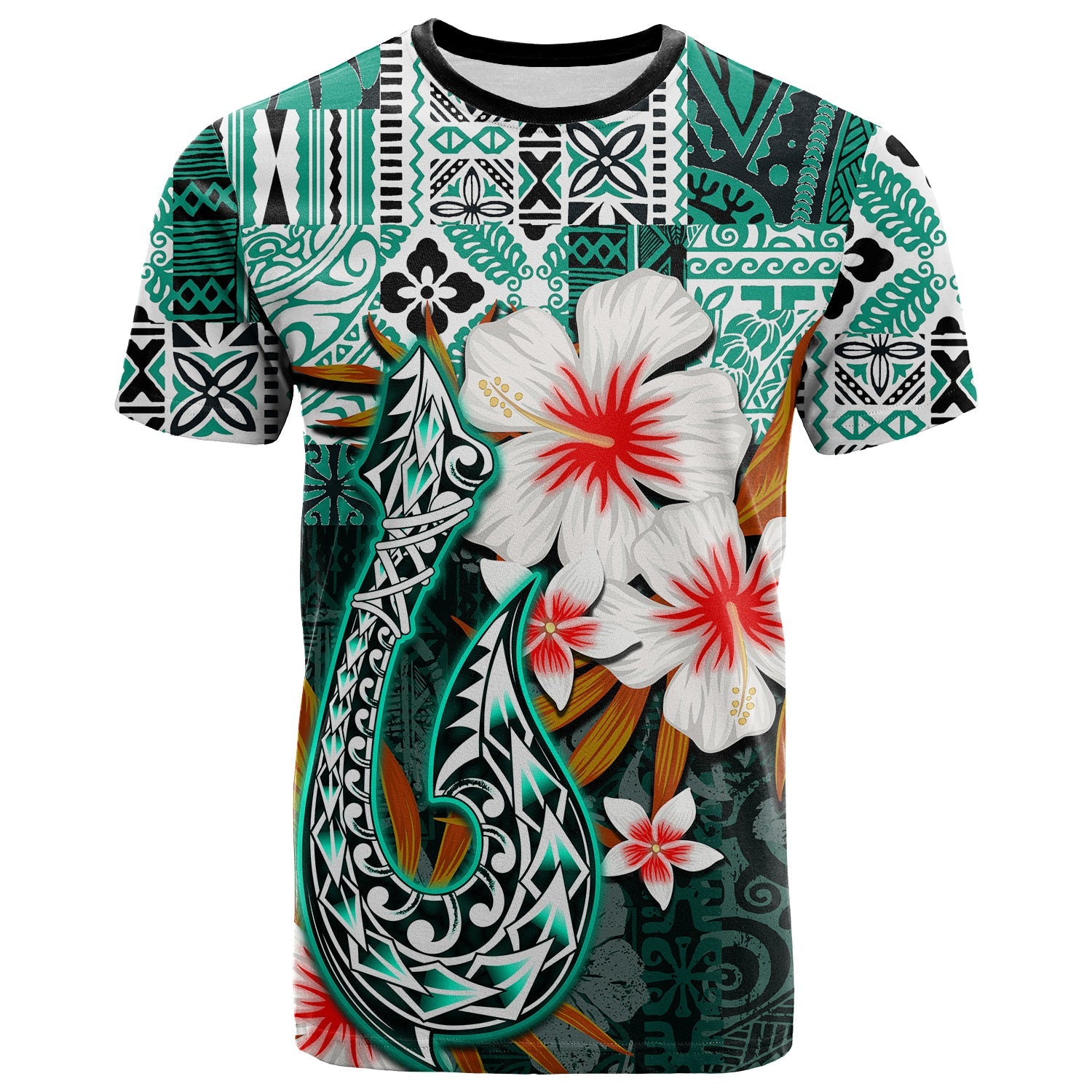 Hawaii Fish Hook T Shirt Green Style