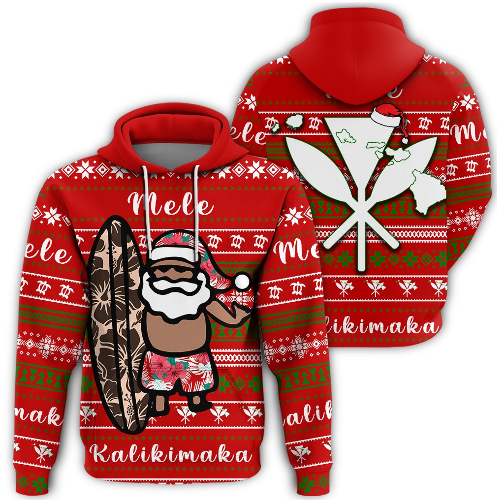 Hawaii Christmas Santa Claus Surf Hoodie Fun Style AH