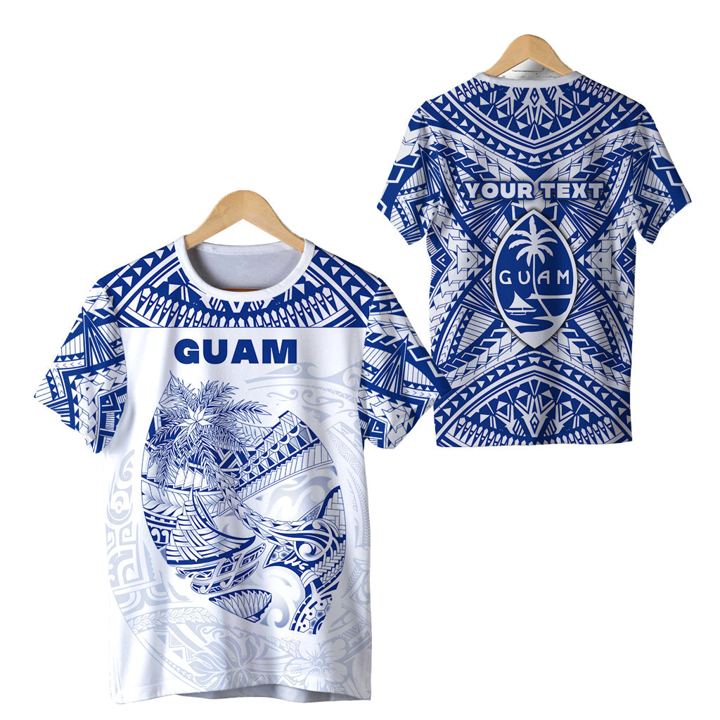 (Custom Personalised) Guam Rugby T Shirt Polynesian Patterns Blue