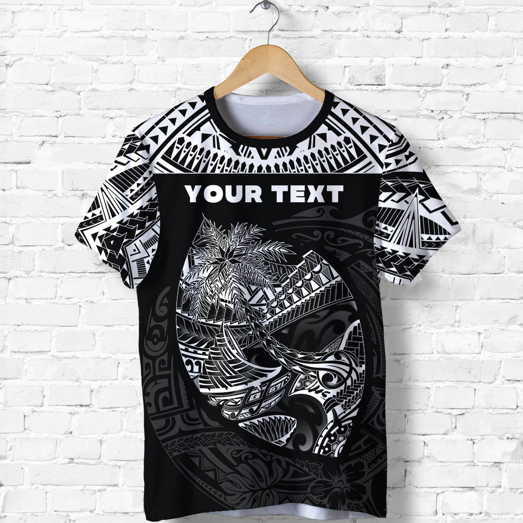 (Custom Personalised) Guam Rugby T Shirt Polynesian Patterns Black Ver.2