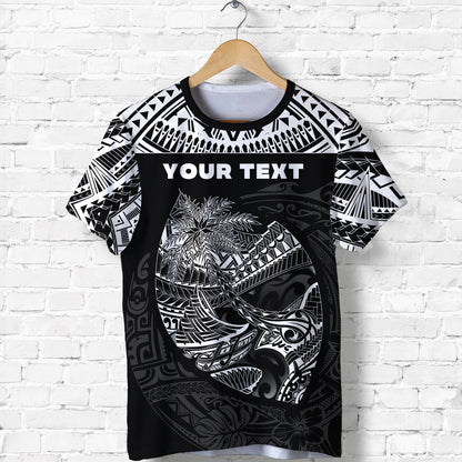 (Custom Personalised) Guam Rugby T Shirt Polynesian Patterns Black Ver.2