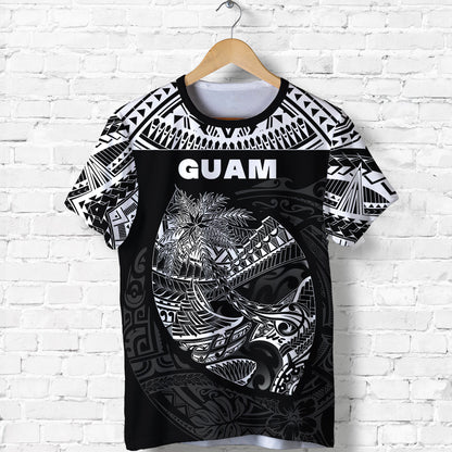 Guam Rugby T Shirt Polynesian Patterns Black