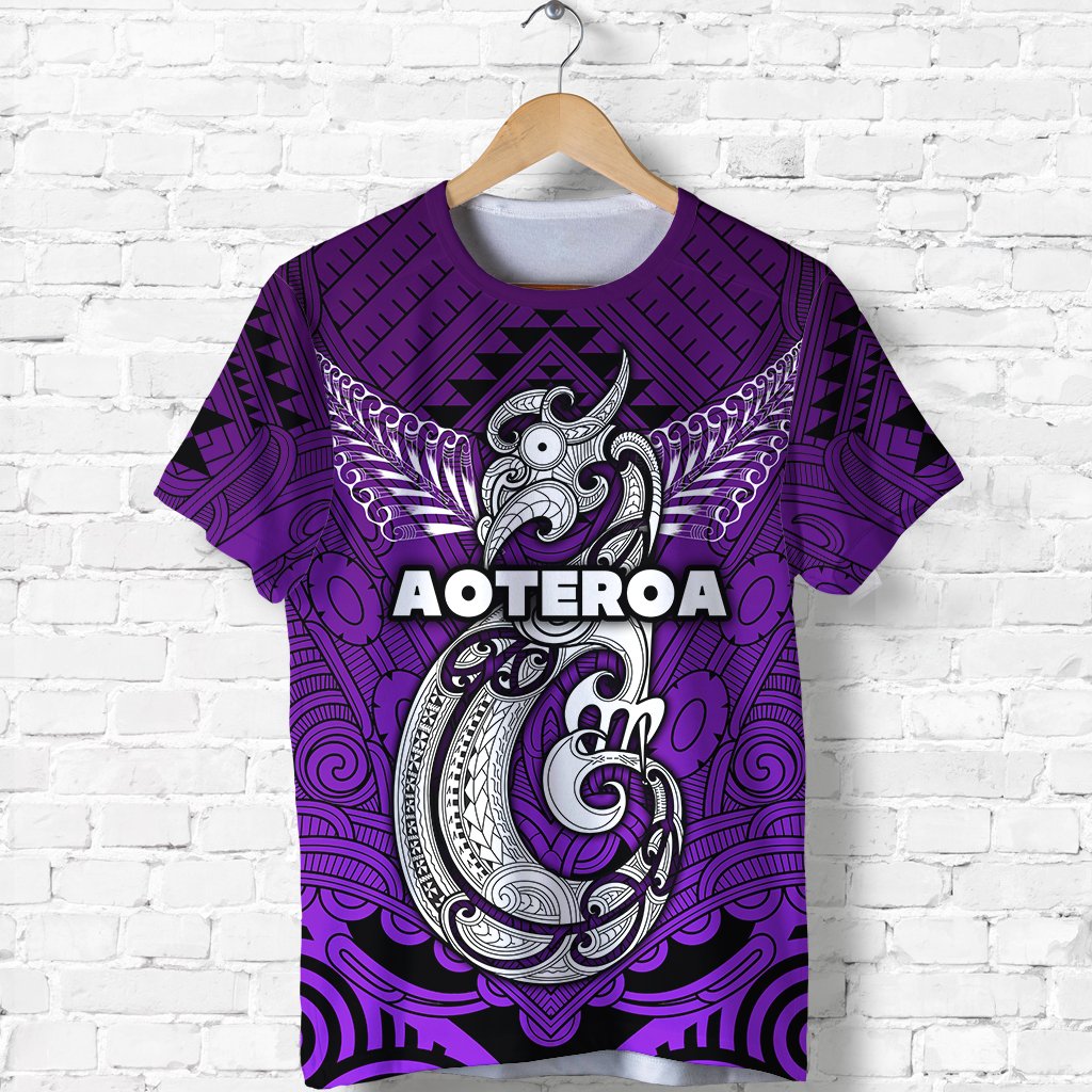 (Custom Personalised) Maori Aotearoa Manania T Shirt Simple Sport Style Purple