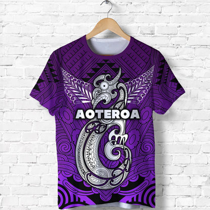 (Custom Personalised) Maori Aotearoa Manania T Shirt Simple Sport Style Purple