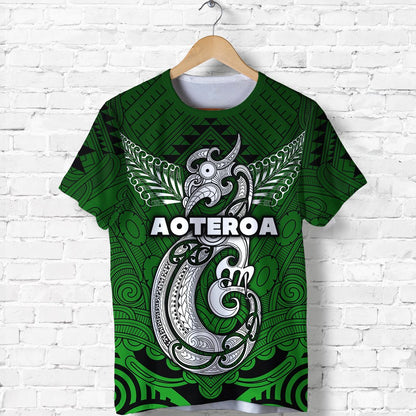 (Custom Personalised) Maori Aotearoa Manania T Shirt Simple Sport Style Green