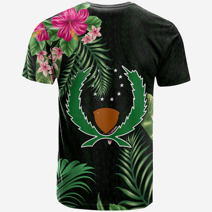 Pohnpei Micronesia Green T Shirt Tropical Flowers