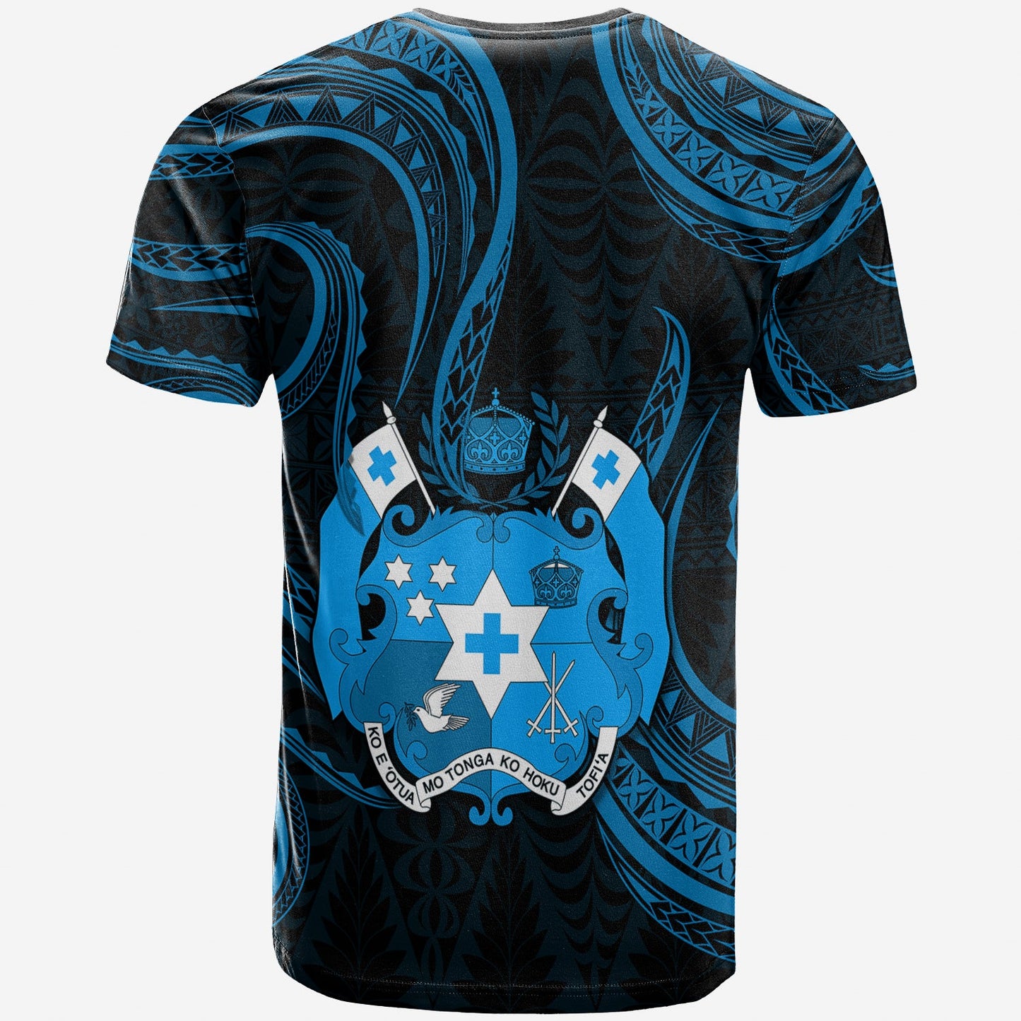 Custom Personalised Tonga Pattern T Shirt Always Proud Version Blue