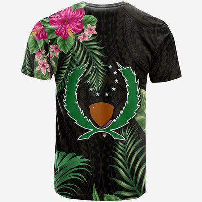 (Custom Personalised) Pohnpei Micronesia Gold T Shirt Tropical Flowers