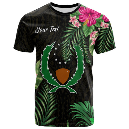 (Custom Personalised) Pohnpei Micronesia Gold T Shirt Tropical Flowers