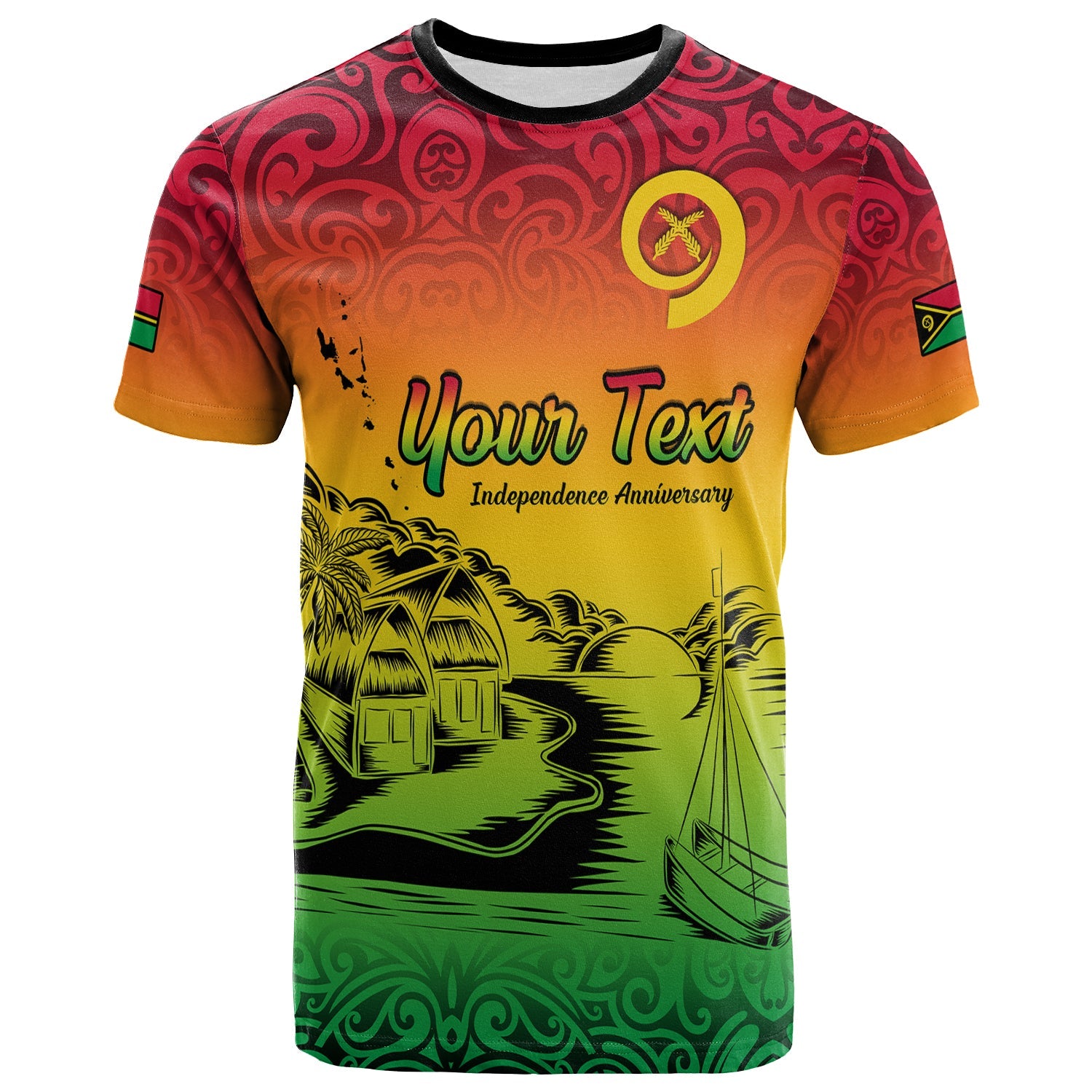 Custom Personalised Vanuatu Peaceful T Shirt - Independence Anniversary