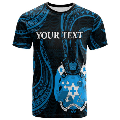 Custom Personalised Tonga Pattern T Shirt Always Proud Version Blue