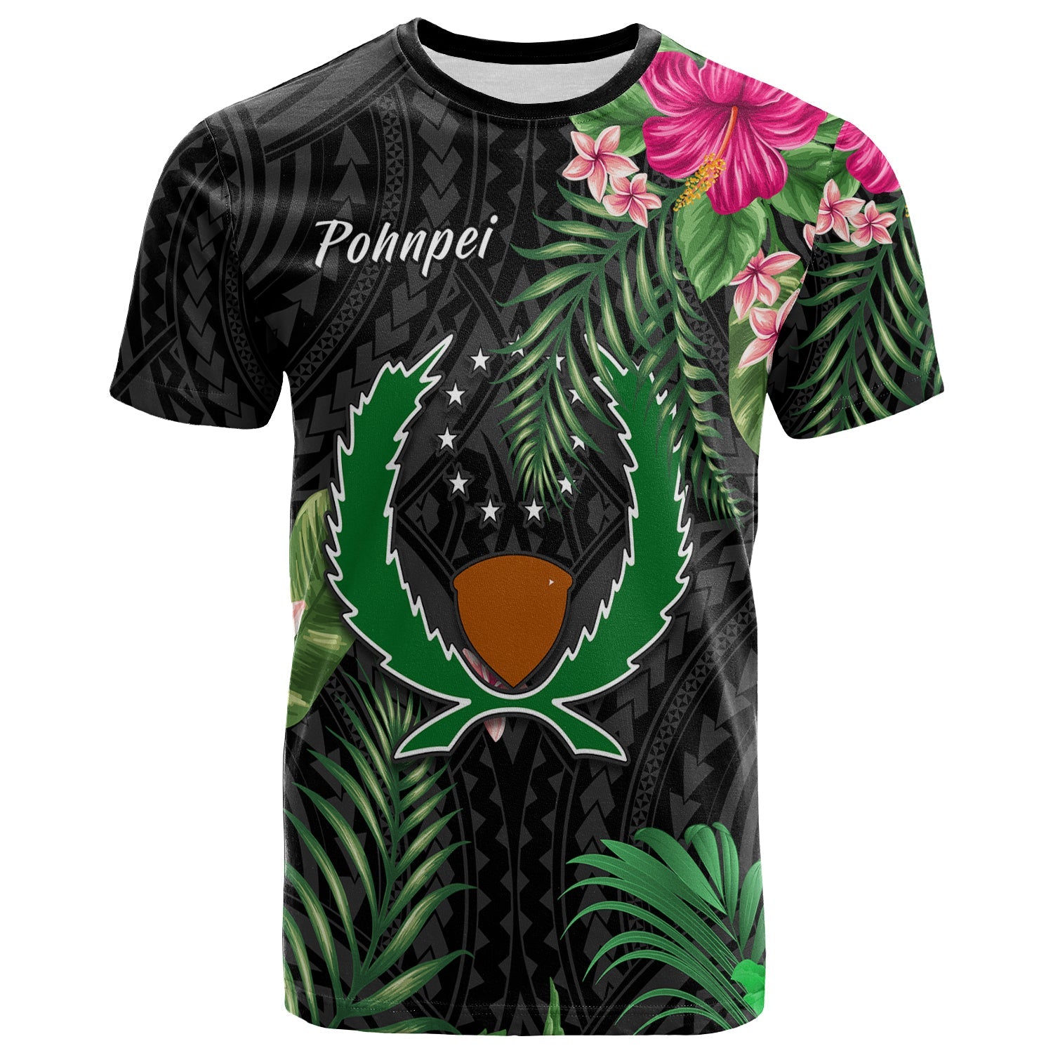 Pohnpei Micronesia T Shirt Tropical Flowers