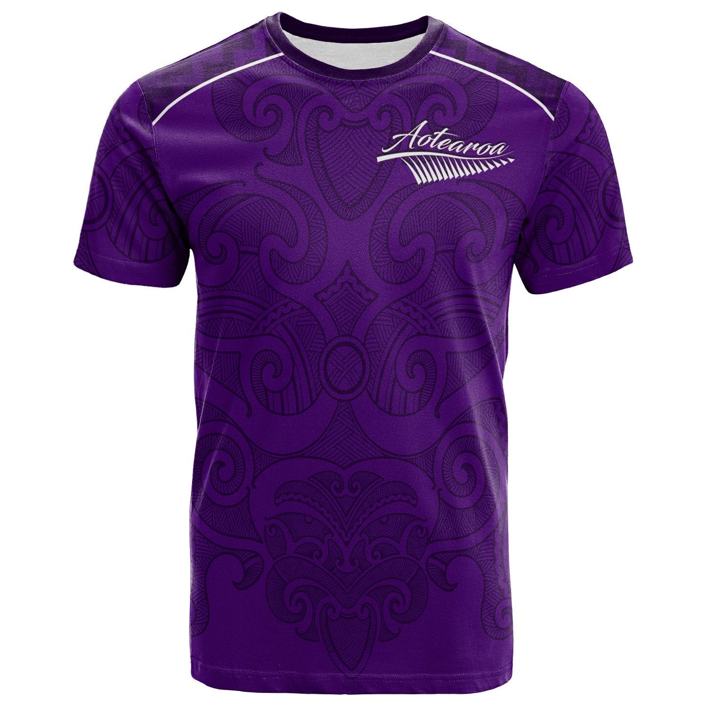 (Custom Personalised) Maori 2021 T Shirt Purple Aotearoa Tattoo Custom Text and Number