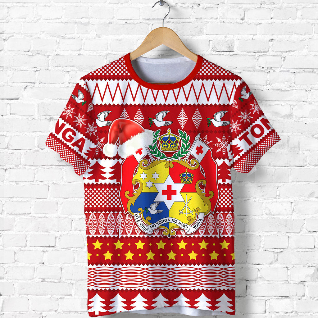Tonga Kilisimasi Fiefia T Shirt Merry Christmas With Tongan Pattern