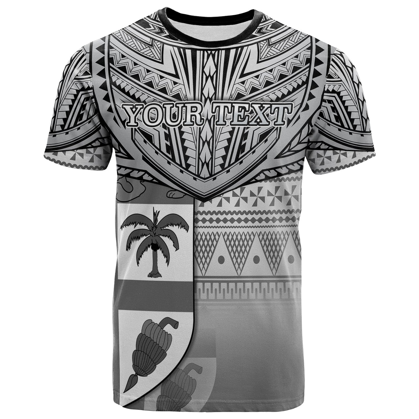 (Custom Personalised) Fiji Creative T Shirt Love Country Version Black
