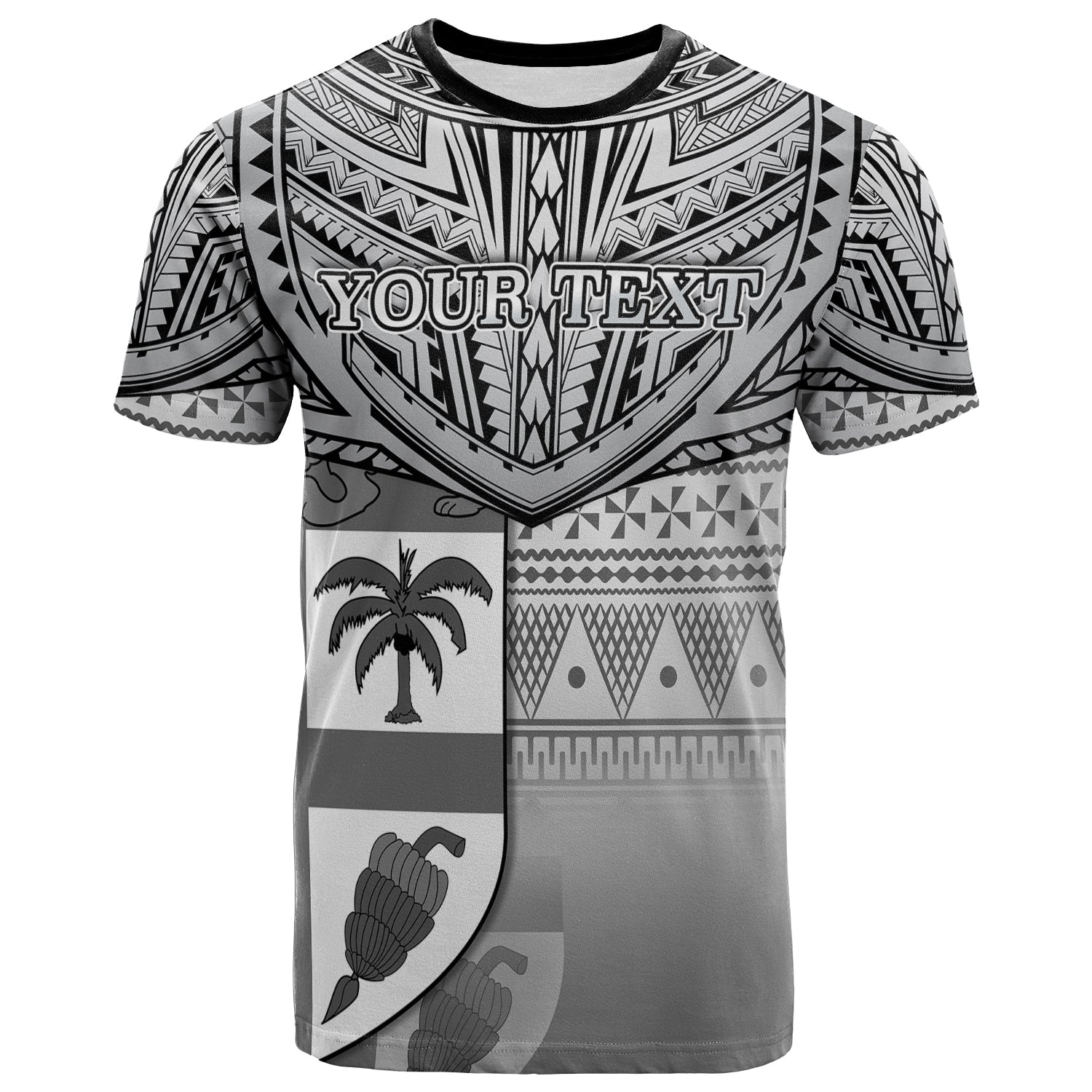 (Custom Personalised) Fiji Creative T Shirt Love Country Version Black