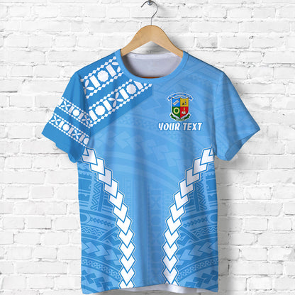 (Custom Personalised) ('OTU HA'APAI) Blue T Shirt Mix Polynesian