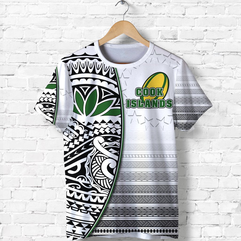 (Custom Personalised) Cook Islands Rugby T Shirt Impressive Version Black Custom Text and Number