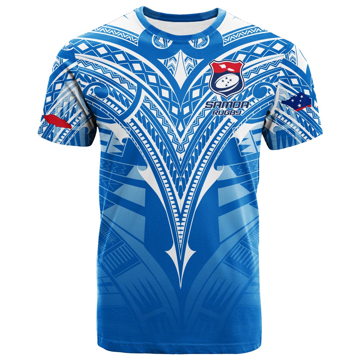 Samoa Rugby Toa Samoa Blue Style T Shirt -